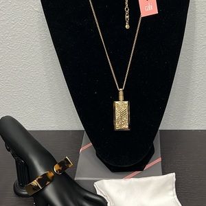 NWT CAbi Perfume Bottle Necklace with Matching Bracelet